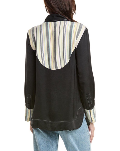 GANNI Mix Slub Stripe Shirt