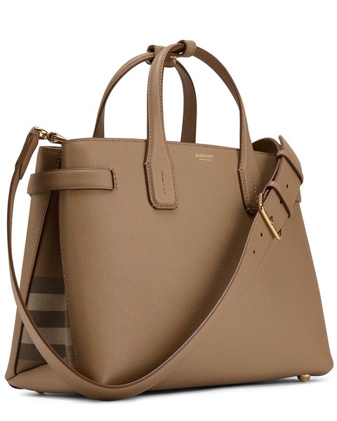 Burberry Logo Lettering Leather Tote