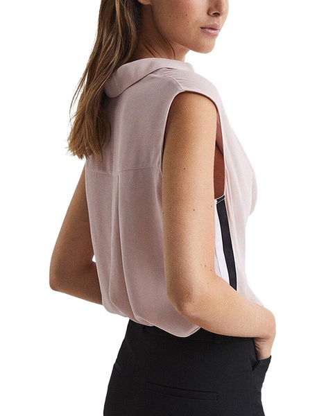 Reiss Ameliee Cowl Front Sleeveless Blouse