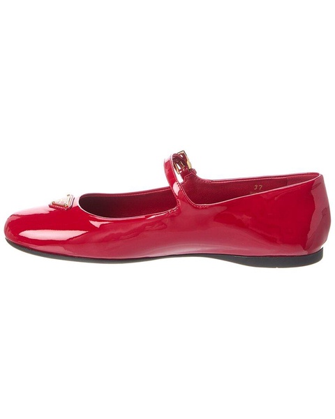 Prada Logo Patent Ballerina Flat