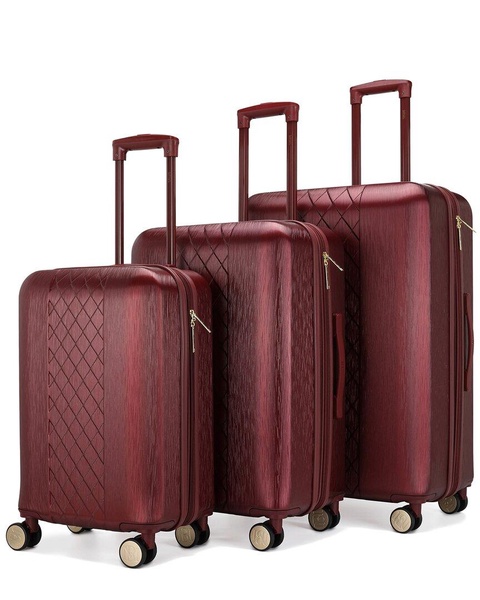 Badgley Mischka Diamond 3pc Expandable Luggage Set