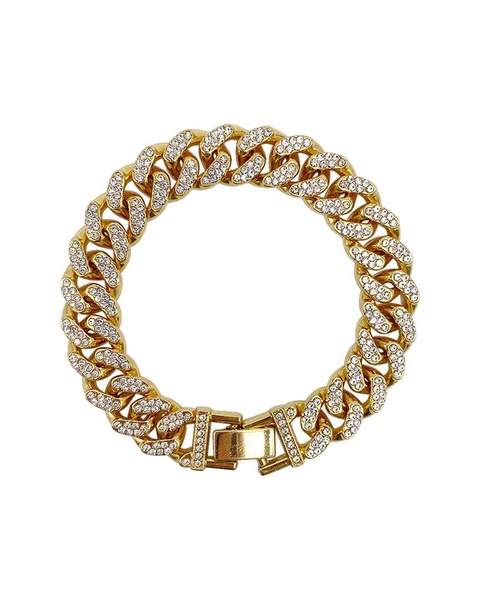 ADORNIA 14K Plated CZ Flat Curb Chain Bracelet