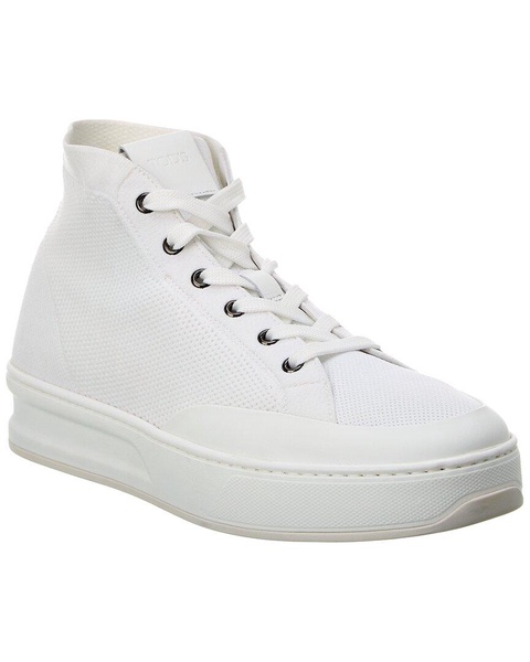 TOD’s Knit & Leather High-Top Sneaker