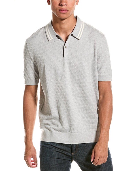 Ted Baker Textured Wool-Blend Polo Shirt