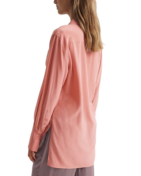 Reiss Eden Matte Silk Tunic Shirt