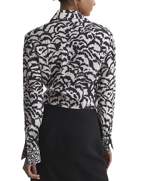 Reiss Alice Monochrome Zebra Print Top