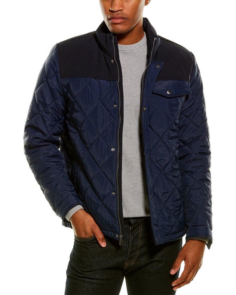 Cole Haan Diamond-Quilted Mixed Media Jacket