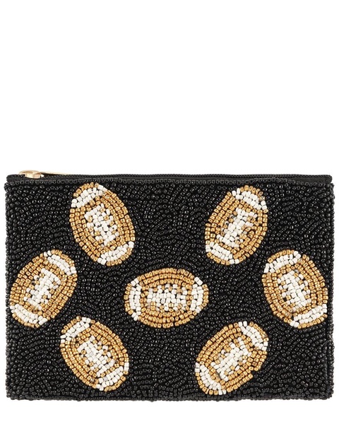 Shiraleah Footballs Beaded Zip Pouch