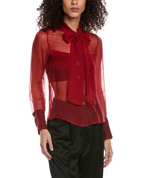 Burberry Amelie Print Silk Shirt