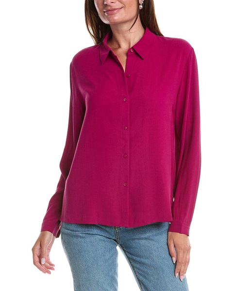 EILEEN FISHER Classic Collar Silk Shirt