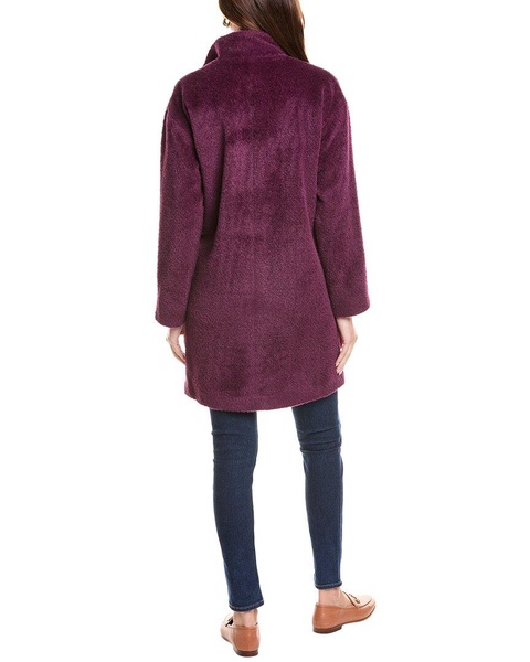 EILEEN FISHER Petite Stand Collar Wool & Alpaca-Blend Coat