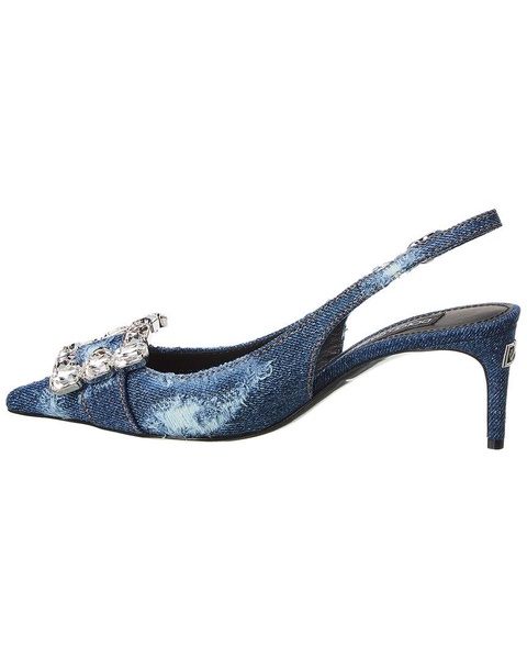 Dolce & Gabbana DG Logo Denim Slingback Pump