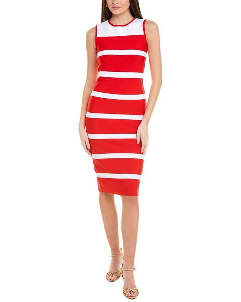 colorblocked zip-back bodycon dress