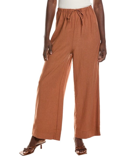 tie-waist linen-blend pant