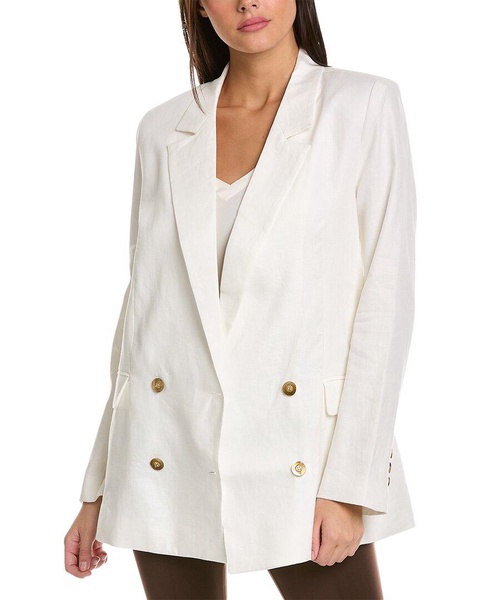 Nicholas Ayla Double-Breasted Linen Blazer