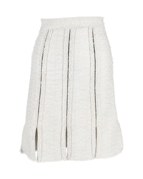 tweed knee length skirt in grey acrylic