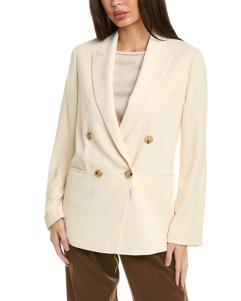 Vince Crepe Double-Breasted Blazer