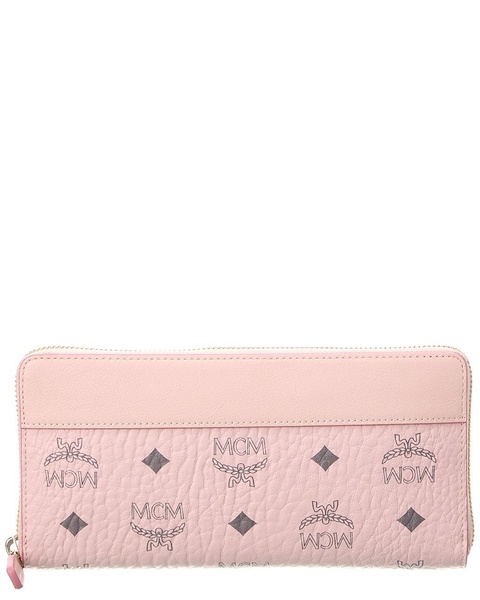 aren leather mix zip around wallet