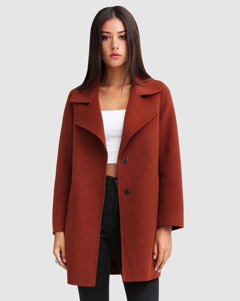 ex-boyfriend wool blend oversized jacket - caramel