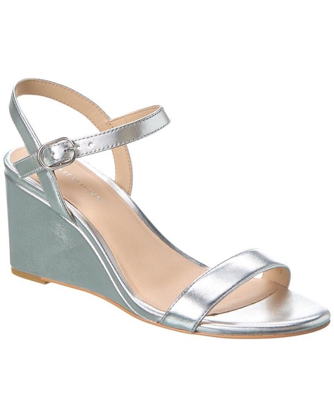 Stuart Weitzman Dancer 75 Leather Wedge Sandal