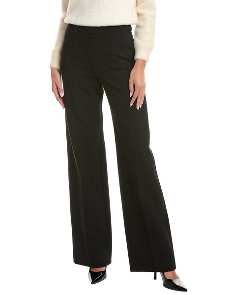 silk-trim wool-blend pant