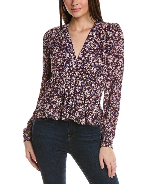 Isabel Marant Etoile Eddy Silk-Trim Blouse