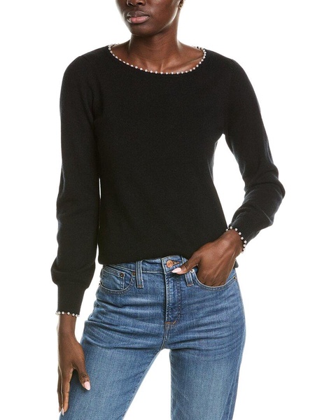 embellished trim cashmere sweater