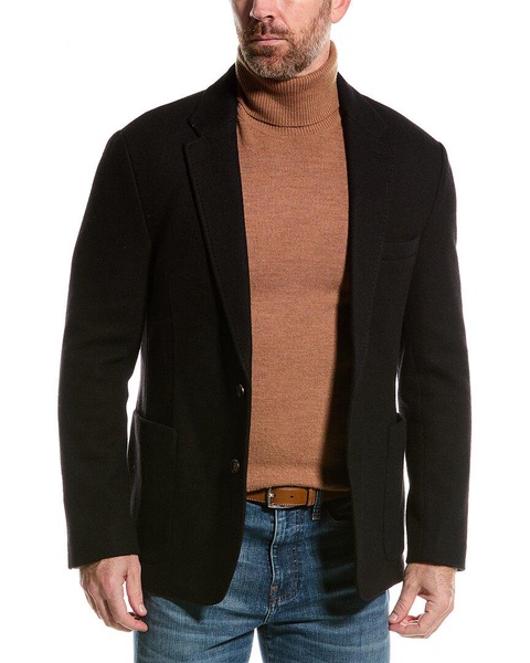 double-face unlined wool-blend blazer