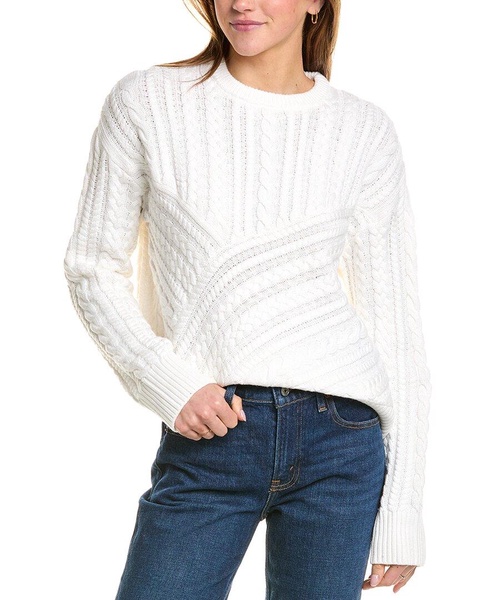 cable knit wool-blend sweater