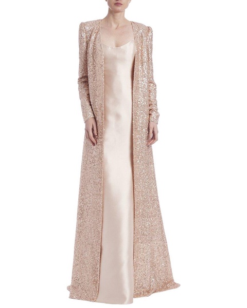 Badgley Mischka Sequin Duster Set Gown