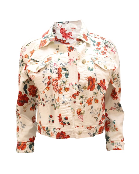 viflor denim jacket in floral print cotton