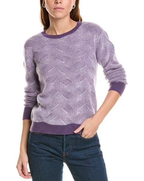 two-tone brioche cable cashmere sweater