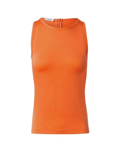 women fitted knit tank in orange