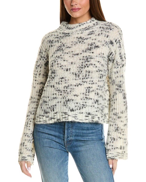 mock neck wool-blend sweater