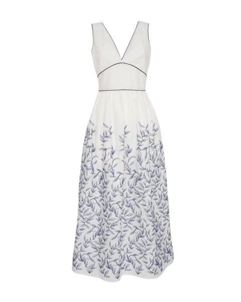 women's lucina sleeveless long dress in blue branches