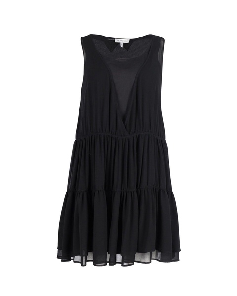 see by chloe sleeveless tiered mini dress in black silk