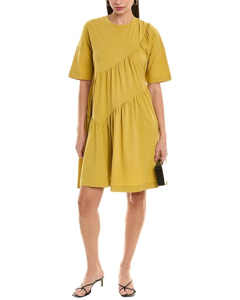 shirred t-shirt dress