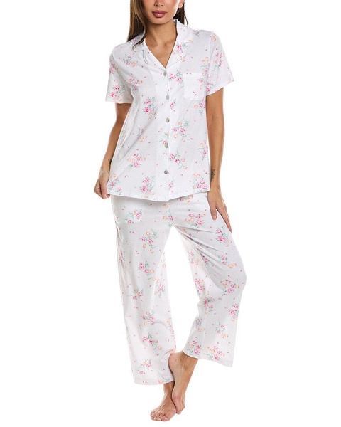 Carole Hochman 2pc Notch Collar Capri Pajama Set