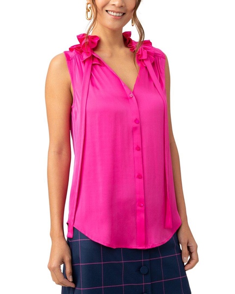 Trina Turk Cinzia Silk-Blend Top