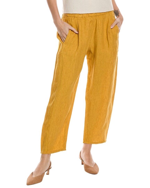 cropped lantern linen pant