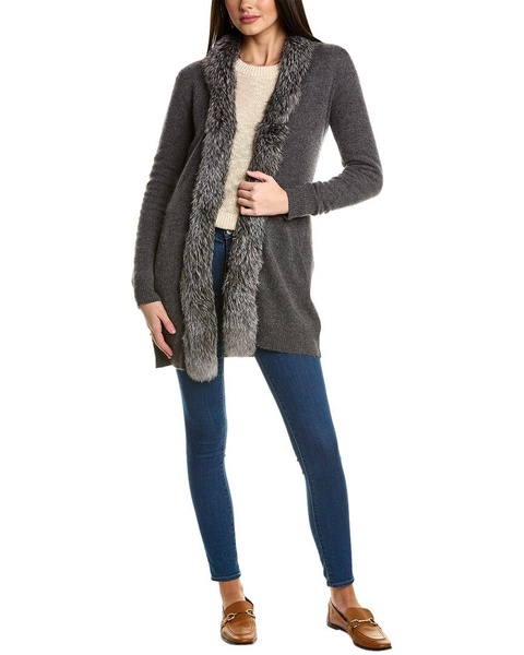 sofiacashmere Shawl Lapel Cashmere Cardigan