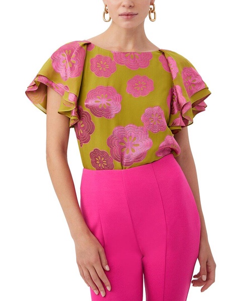 Trina Turk Kayra Silk-Blend Top