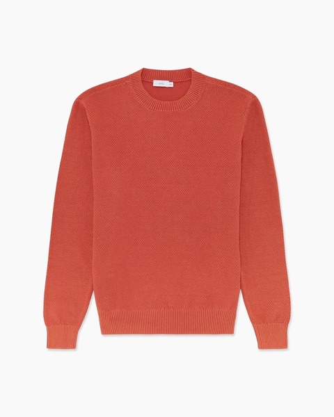 mens pigment dye sweater in spiced ginger