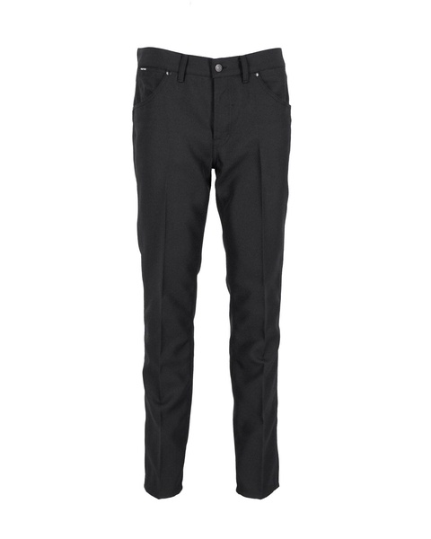 slim-fit trousers in black polyester