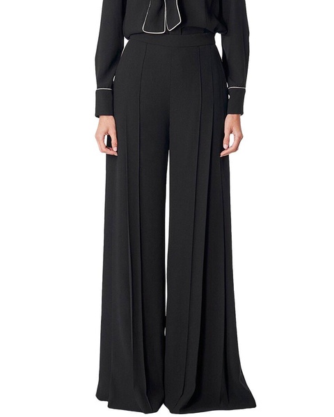 Carolina Herrera Pleated High Waist Wide Pant 