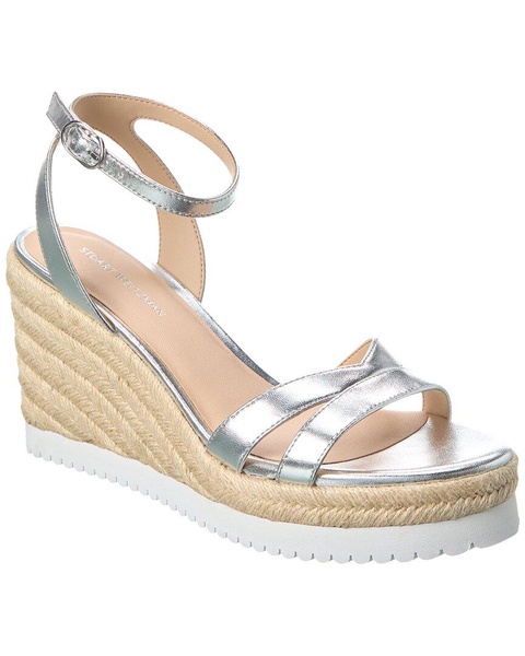 Stuart Weitzman Catlina Leather Espadrille Wedge Sandal