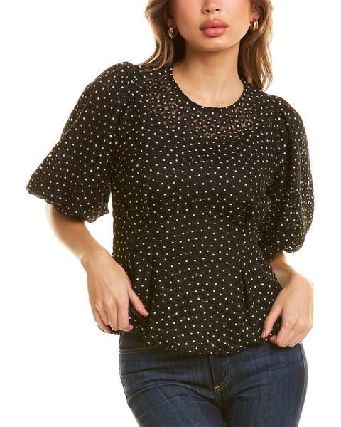 flower embroidered top