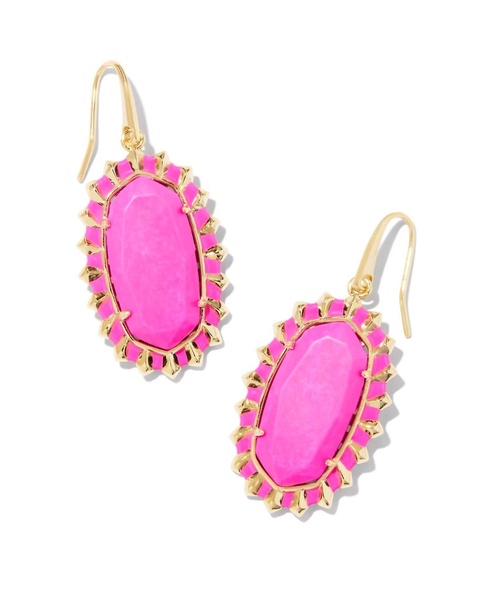 women's dani color burst frame earrings in neon pink magnesite