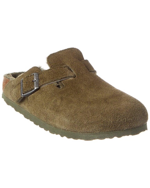 DNU Birkenstock Boston VL Narrow Suede & Shearling Clog