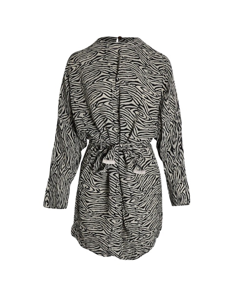 hierro belted dress in animal print viscose